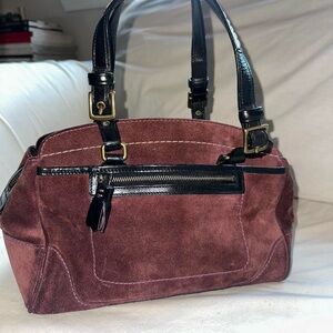 Elegant burgundy Suede Handbag